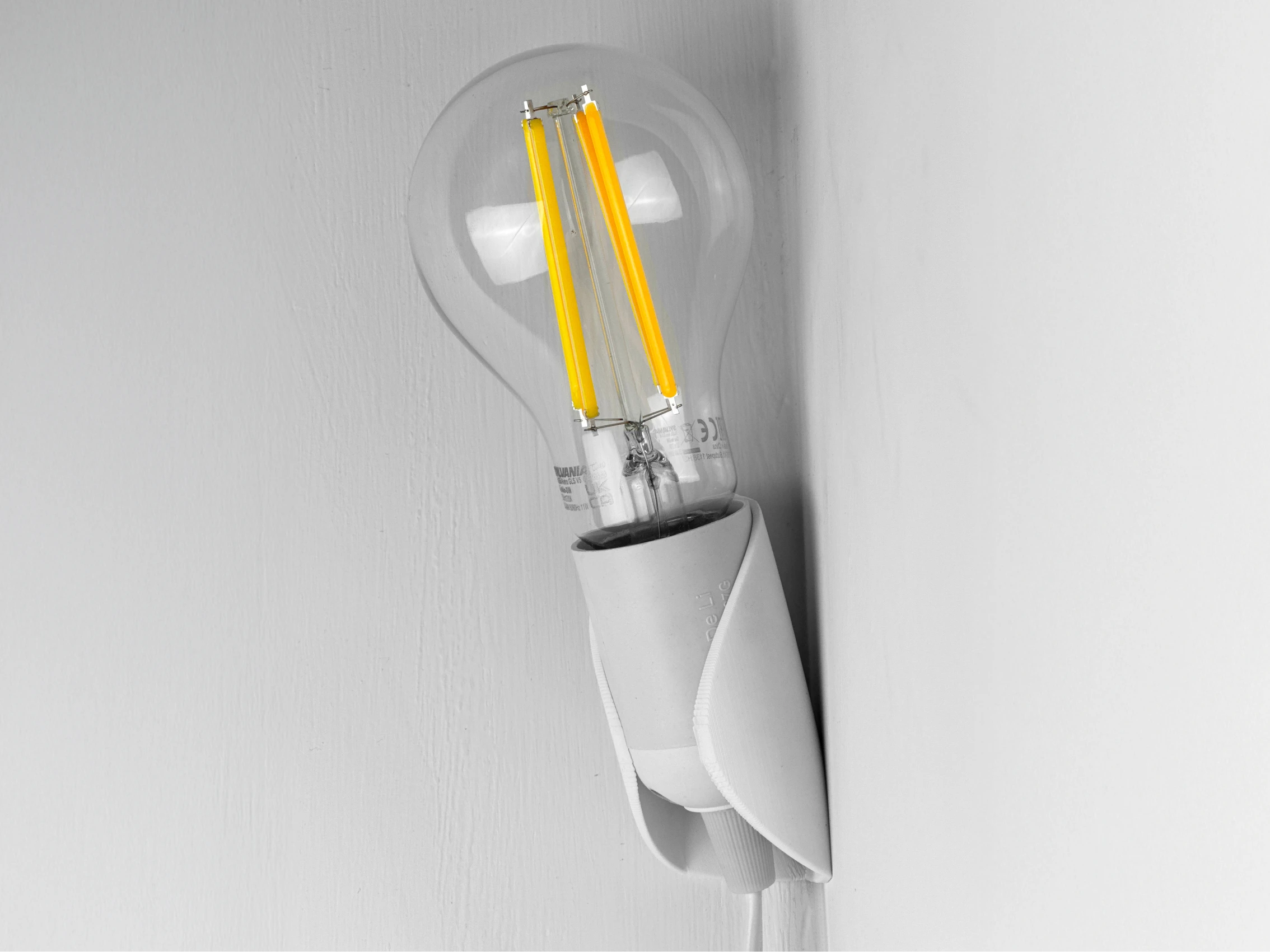 3d printed corner wall lamp holder E27 standard